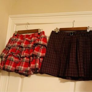 Ralph Lauren Vintage Red Plaid) & Wild Fable (Plum Plaid) Size Small